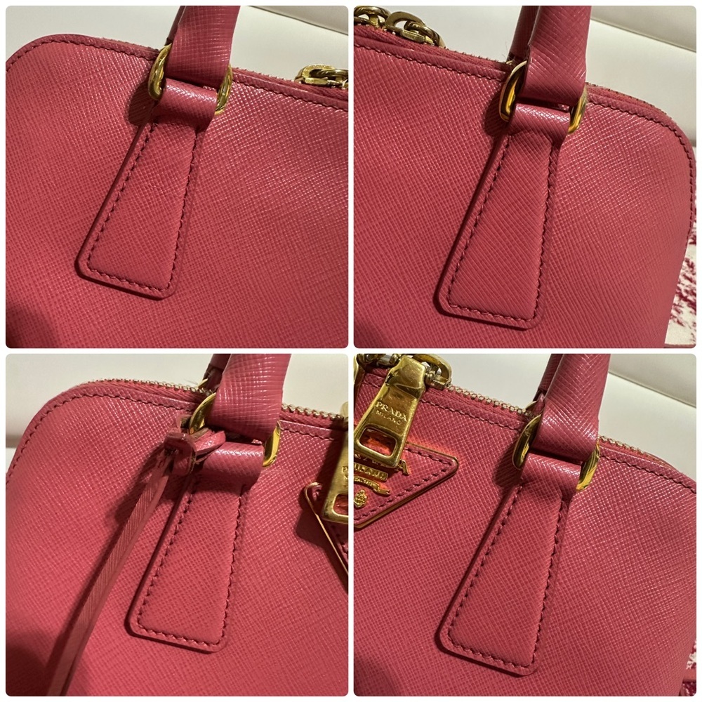 Prada Saffiano Leather Dome Satchel in Rose Pink - Picture 10 of 16